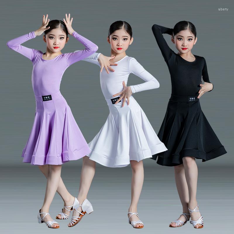 Stage Wear Children's Latin Dance Dress Girls' Practice Long Sleeve Competition Split Women's Perfo, White middle sleeve
Stage Wear Children's Latin Dance Dress Girls' Practice Long Sleeve Competition Split Women's Perfo, White middle sleeve