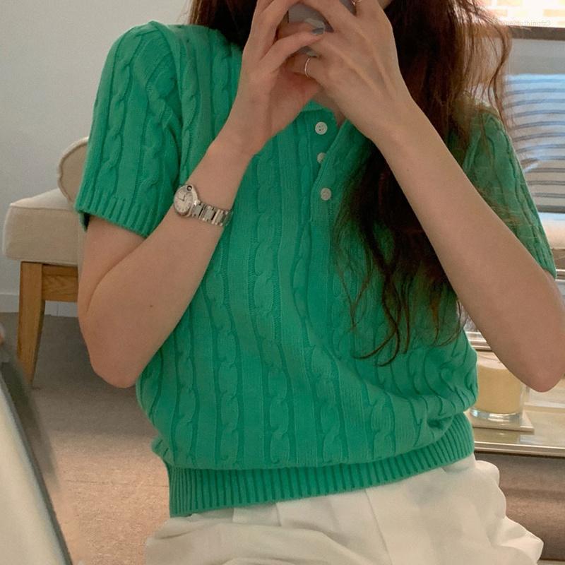 Women' Polos Polo Shirt Spring And Summer Korean Chic Sweet Collar Thin Twist Knit Blouse Learn Wear, Green
Women' Polos Polo Shirt Spring And Summer Korean Chic Sweet Collar Thin Twist Knit Blouse Learn Wear, Green