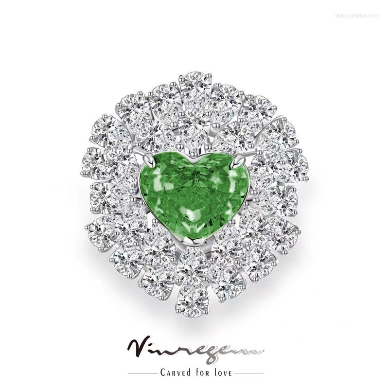 Cluster Rings Vinregem Solid 925 Sterling Silver Crushed Heart 10CT Emerald Synthetic Moissanite Wedding Ring For Women Gift Drop
Cluster Rings Vinregem Solid 925 Sterling Silver Crushed Heart 10CT Emerald Synthetic Moissanite Wedding Ring For Women Gift Drop