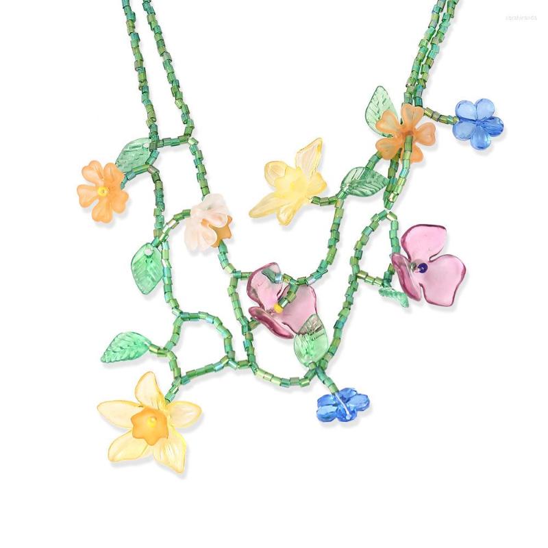 Chains HUANZHI Fashion Geometry Colorful Beaded Flower Necklace For Women Personalized Holiday Style Multilayer Resin Gift
Chains HUANZHI Fashion Geometry Colorful Beaded Flower Necklace For Women Personalized Holiday Style Multilayer Resin Gift