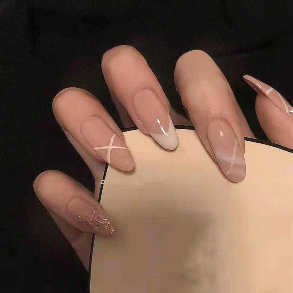 False Nails Korean Nail Plate Gentle French Pointed Wearing Elegant Binding Patch Ribbon Style A0032 230317, Black
False Nails Korean Nail Plate Gentle French Pointed Wearing Elegant Binding Patch Ribbon Style A0032 230317, Black