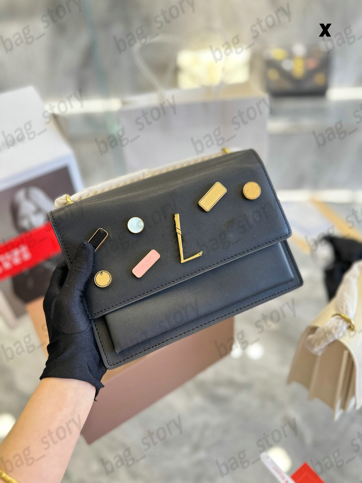 SUNSET Badge Envelope Hobo Shoulder Bags Black Crossbody Purse Chain Pack Luxury design SOLFERINO, Black badge
SUNSET Badge Envelope Hobo Shoulder Bags Black Crossbody Purse Chain Pack Luxury design SOLFERINO, Black badge
