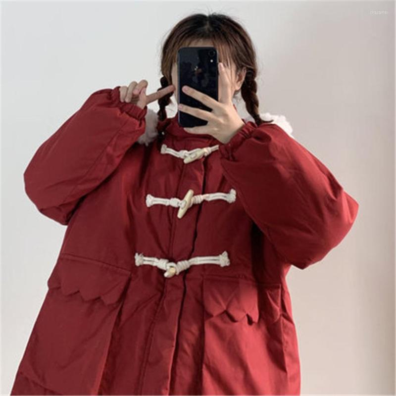 Women's Trench Coats Red Winter Jacket Women 2023 Short Hooded Korean Coat Cotton Padded Jackets Autumn Sweet Casual Fashion Y453, 01
Women's Trench Coats Red Winter Jacket Women 2023 Short Hooded Korean Coat Cotton Padded Jackets Autumn Sweet Casual Fashion Y453, 01
