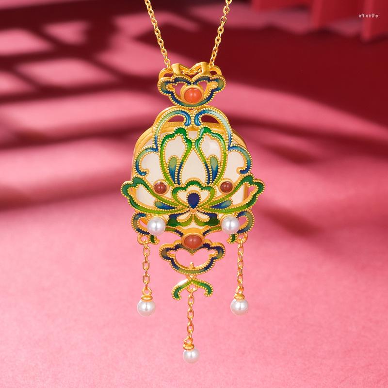 Chains S925 Silver Inlay Natural Hetian Jade Beautiful Wish Pendant National Fashion Necklace
Chains S925 Silver Inlay Natural Hetian Jade Beautiful Wish Pendant National Fashion Necklace