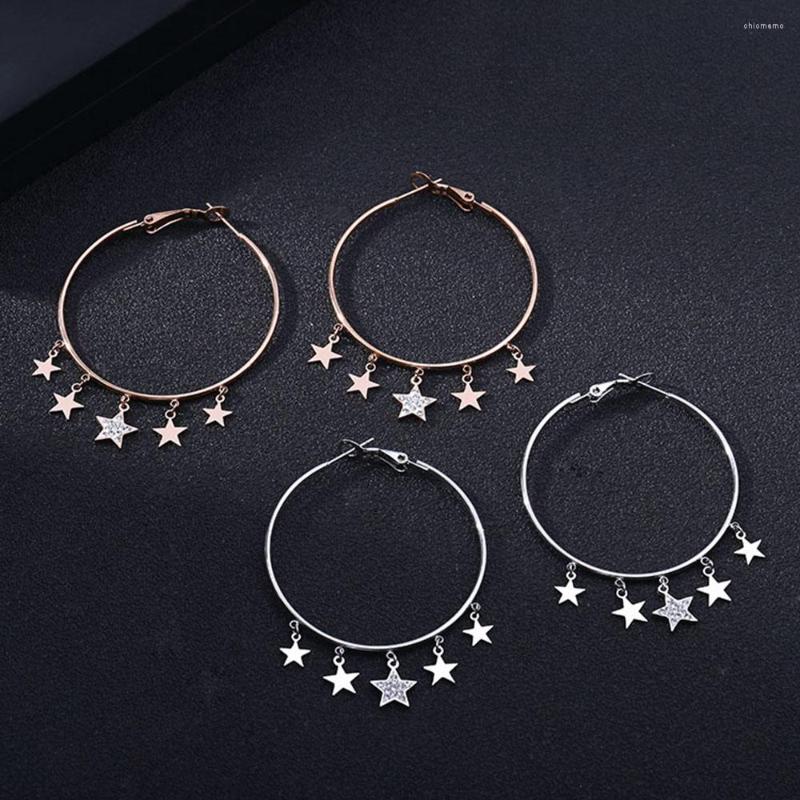 Hoop Earrings Stainless Steel Multi Small Crystal Star Charms For Women Big Round Fashion Party Jewelry Simple Design
Hoop Earrings Stainless Steel Multi Small Crystal Star Charms For Women Big Round Fashion Party Jewelry Simple Design