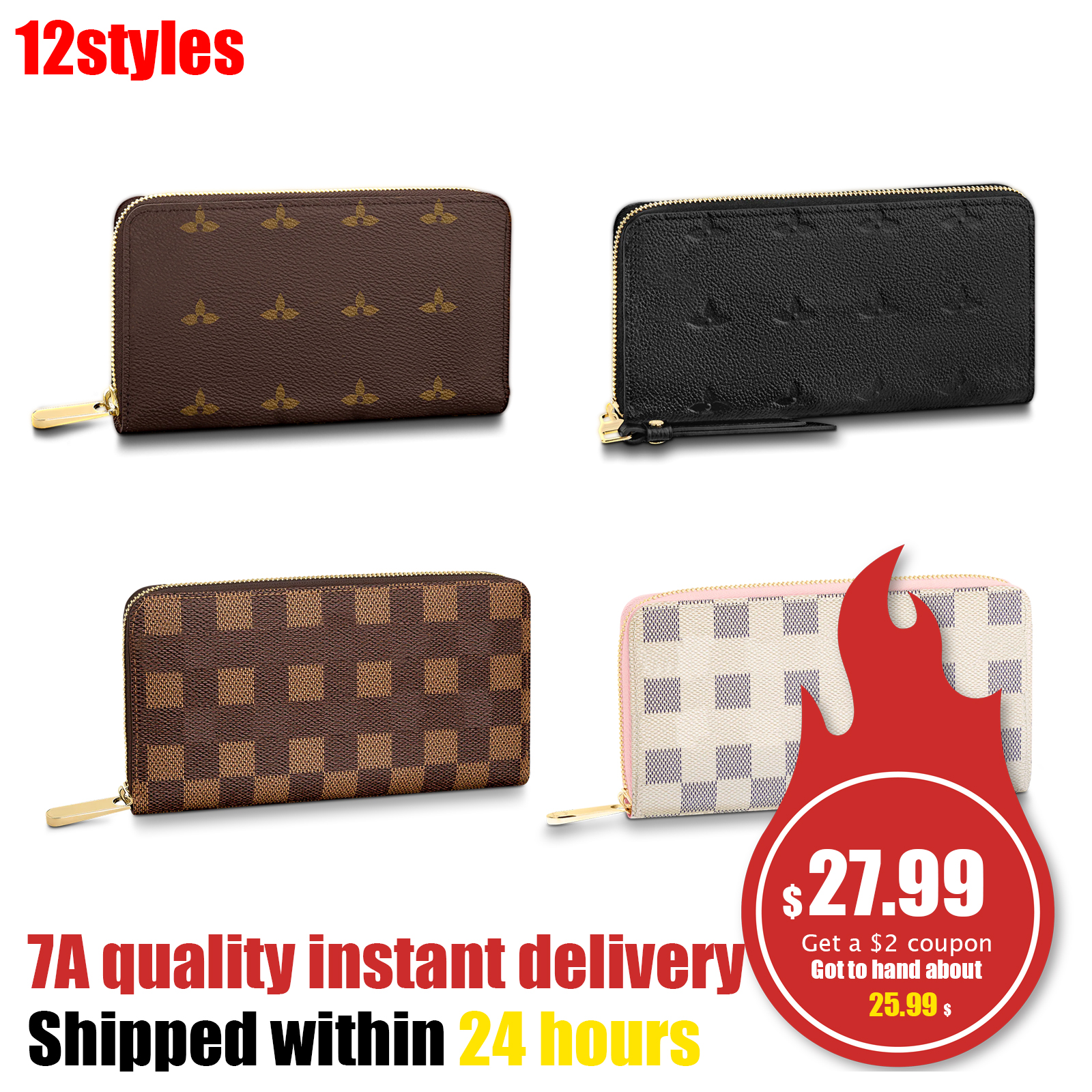 12 colors lvl M42616 lady Clemence Wallet Card Holders slot Genuine Leather zipper Purse Women's Men wallets flower Embossed Luxury Zippy Coin purses key pouch N61264, Mon0gram-pink
12 colors lvl M42616 lady Clemence Wallet Card Holders slot Genuine Leather zipper Purse Women's Men wallets flower Embossed Luxury Zippy Coin purses key pouch N61264, Mon0gram-pink