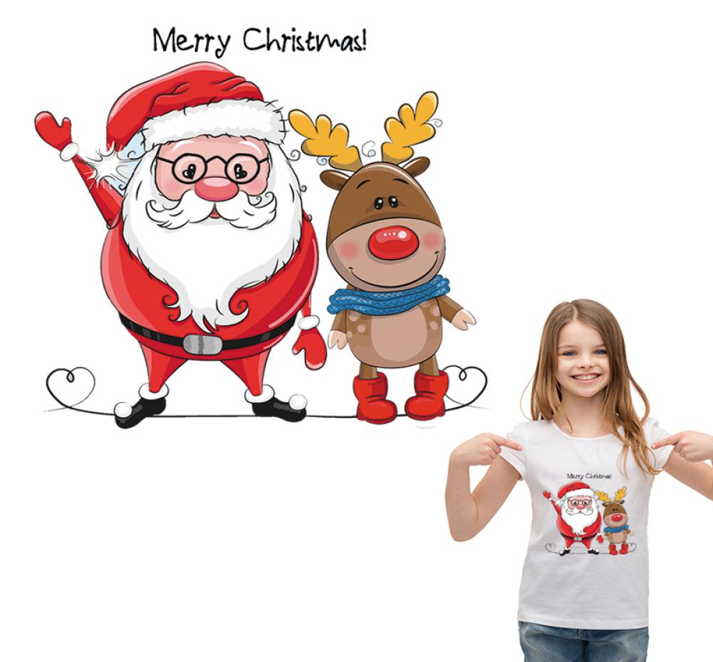 Merry Christmas Patches For Clothes Washable Iron On Stickers Heat Transfer Fashion Diy Accessory Clothes Stickers On Clothes