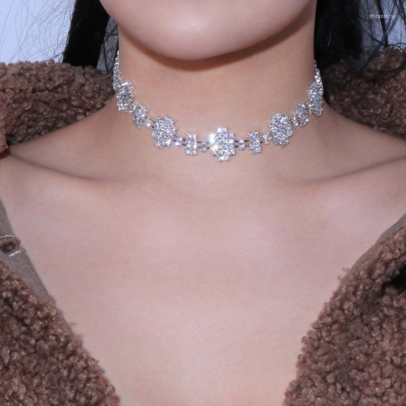 Choker Stonefans Ins Fashion Full Rhinestone For Women Simple Statement Geometric Necklace Collar Jewelry