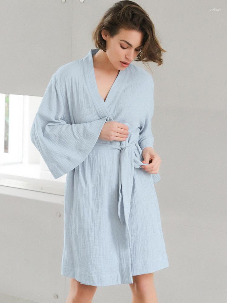 Women' Sleepwear Hiloc Cotton Robe Women' Dressing Gown Flare Sleeve Robes For Women Sexy Solid Color Bathrobe Female Night Dress 2023, Blue
Women' Sleepwear Hiloc Cotton Robe Women' Dressing Gown Flare Sleeve Robes For Women Sexy Solid Color Bathrobe Female Night Dress 2023, Blue