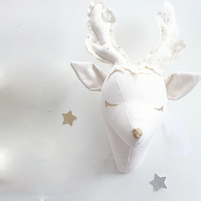 Wall Decor Animal Unicorn Deer Head Toys Wall Hanging Mounts Decor 3D Head Wall Hanging Ornaments Art Kids Room Wall Decoration Toys 230317