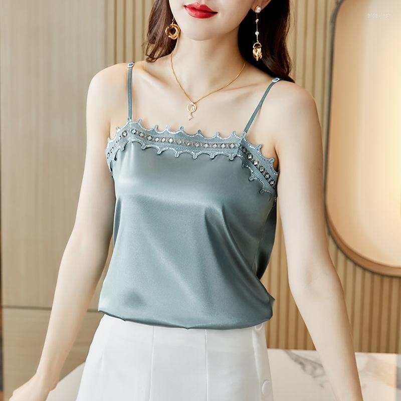 Women's Tanks 2023 Lace Camisole Women's All-match Stretch Satin Matching Suit With Sleeveless Bottoming Shirt, Pea green color
Women's Tanks 2023 Lace Camisole Women's All-match Stretch Satin Matching Suit With Sleeveless Bottoming Shirt, Pea green color