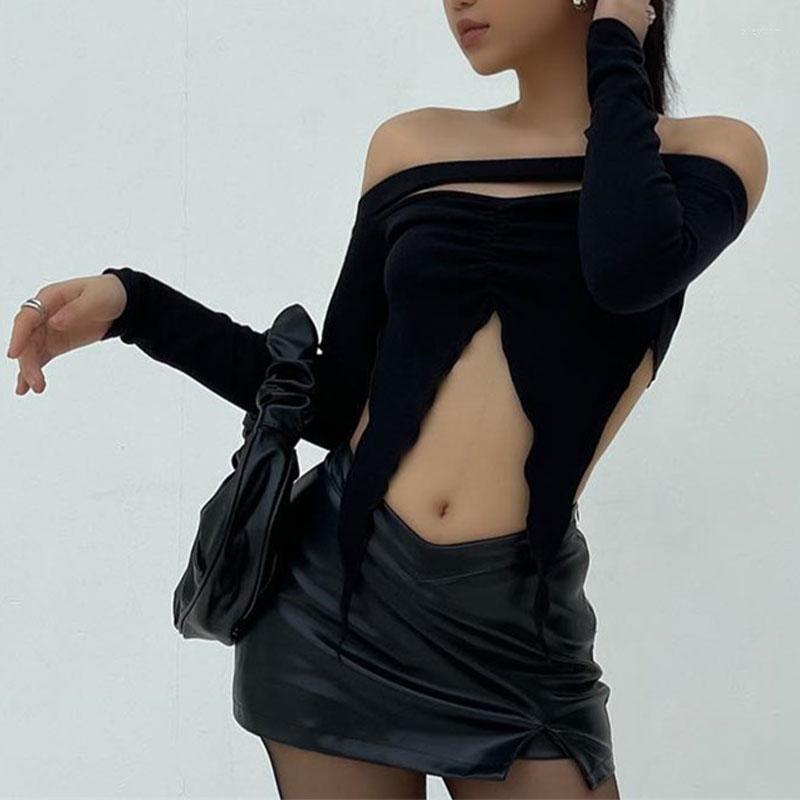 Women's T Shirts Women Hollow Out Shirt Black Slash Neck Top Collar Bandage Long Sleeve Tops Fashion Streetwear Slim Bodycon Tees
Women's T Shirts Women Hollow Out Shirt Black Slash Neck Top Collar Bandage Long Sleeve Tops Fashion Streetwear Slim Bodycon Tees