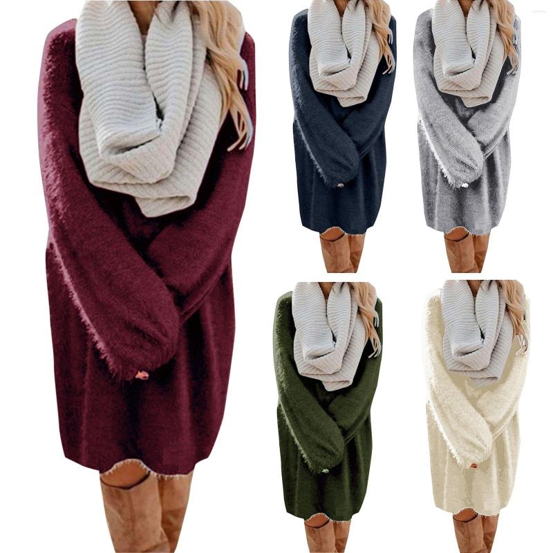 Casual Dresses Autumn Winter O Neck Long Sleeve Women's Sweater Dress 2023 Fashion Solid Loose Plush Ladies Mini Vestidos, Grey
Casual Dresses Autumn Winter O Neck Long Sleeve Women's Sweater Dress 2023 Fashion Solid Loose Plush Ladies Mini Vestidos, Grey