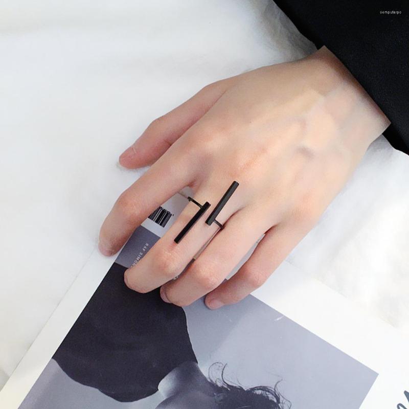 Wedding Rings Punk Minimalist Double Bar Ring Black/Gold/Silver Color Geometric Finger Charm Simple Fashion Metal Adjustable
Wedding Rings Punk Minimalist Double Bar Ring Black/Gold/Silver Color Geometric Finger Charm Simple Fashion Metal Adjustable