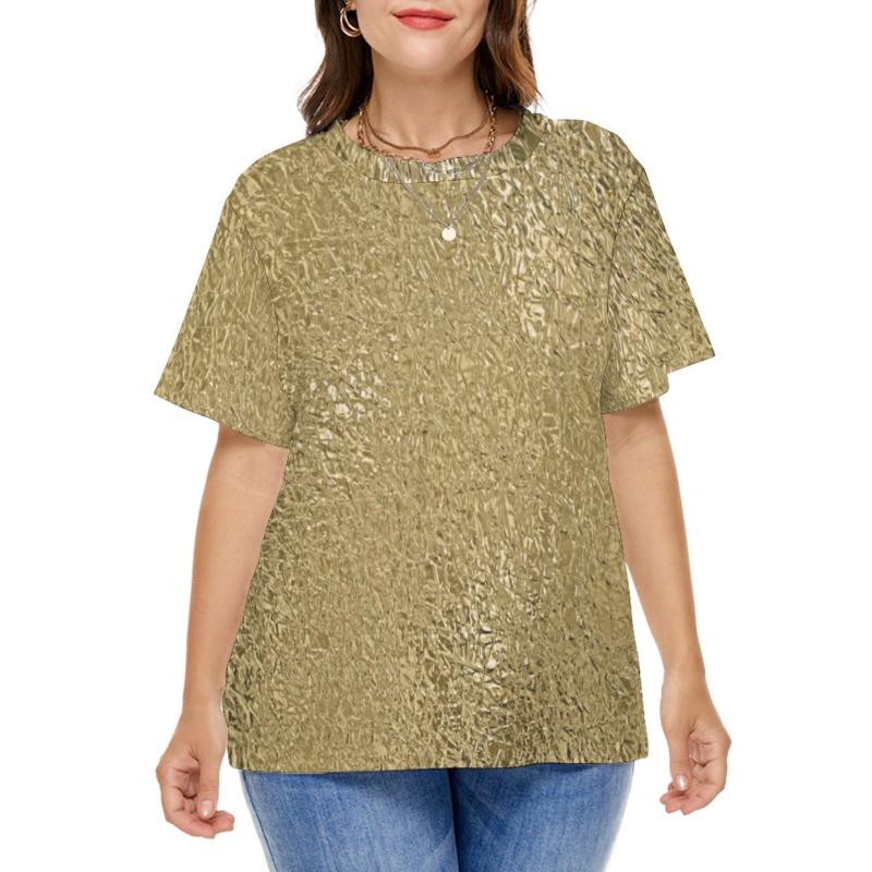 Shirt Women's Plus Size Gold Faux Metallic Print Golden Glitter Hip Hop S Short Sleeves Casual Tshirt Summer Pattern Top Tees SizeW, Style
Shirt Women's Plus Size Gold Faux Metallic Print Golden Glitter Hip Hop S Short Sleeves Casual Tshirt Summer Pattern Top Tees SizeW, Style