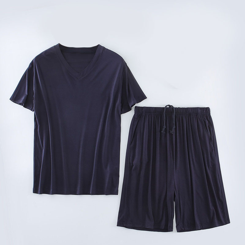 Men's Sleepwear summer pajama sets men weight 140kg 8XL 7XL 6XL 5XL Plus size Sleepwear 230317