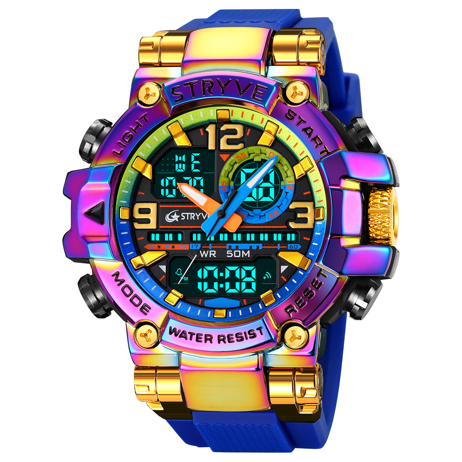 Wristwatches STRYVE Fashion Men's Sport Watches Shock Resistant 50M Waterproof Wristwatch LED Alarm Stopwatch Clock Military Watches Men 8025 230316, White red 8025
Wristwatches STRYVE Fashion Men's Sport Watches Shock Resistant 50M Waterproof Wristwatch LED Alarm Stopwatch Clock Military Watches Men 8025 230316, White red 8025