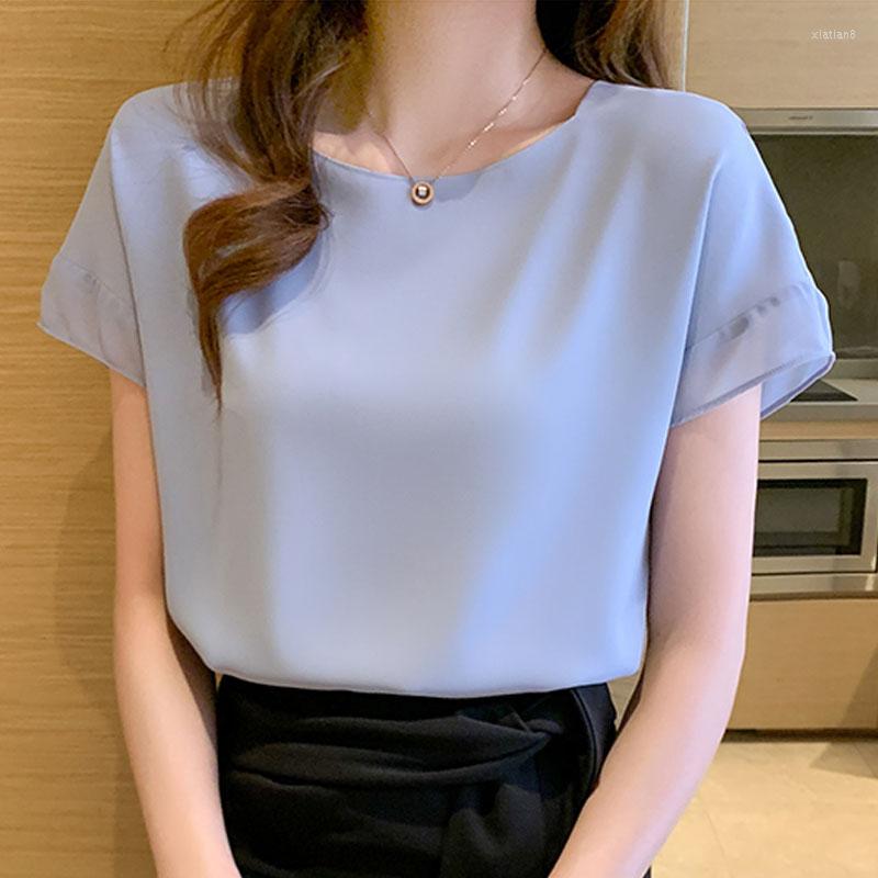 Women' Blouses Elegantes Casual Chiffon Short-Sleeve Blouse Women 2023 Solid Harajuku Womens Tops And Blusas Shirts Drop 2329, Blue
Women' Blouses Elegantes Casual Chiffon Short-Sleeve Blouse Women 2023 Solid Harajuku Womens Tops And Blusas Shirts Drop 2329, Blue