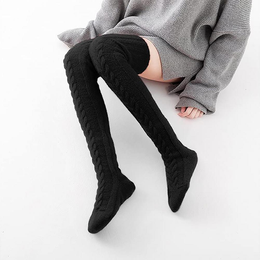 Socks Hosiery Women Thigh High Socks Long Woolen Knit Warm Thick Tall Long Boots Stockings Leg Warmers For Girls Winter Pile Thick Socks 230316