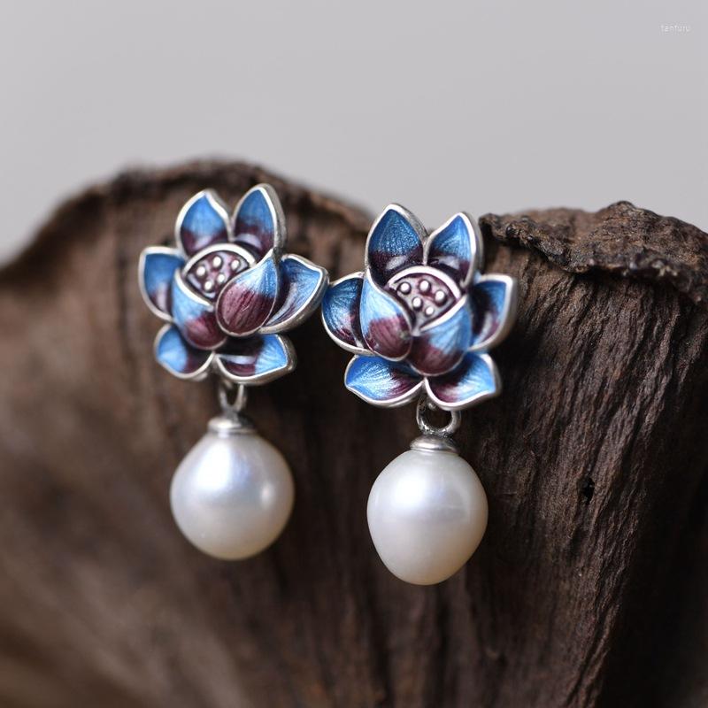 Dangle Earrings FNJ Freshwater Pearl 925 Silver Original Pure S925 Sterling Drop Earring For Women Jewelry Enameling Lotus
Dangle Earrings FNJ Freshwater Pearl 925 Silver Original Pure S925 Sterling Drop Earring For Women Jewelry Enameling Lotus