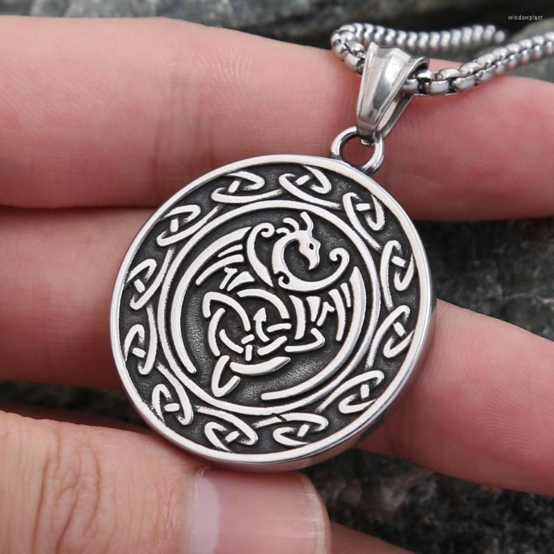 Pendant Necklaces Vintage Stainless Steel Viking Dragon For Men Nordic Celtic Knot Necklace Fashion Amulet Jewelry Gifts Wholesale
Pendant Necklaces Vintage Stainless Steel Viking Dragon For Men Nordic Celtic Knot Necklace Fashion Amulet Jewelry Gifts Wholesale