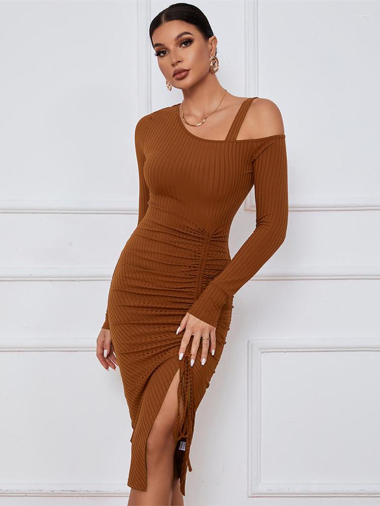 Casual Dresses 2023 Women Sexy One Shoulder Bodycon Dress Long Sleeve Solid Knitted Side Slit Ruched Ribbed Midi Sheath, Black
Casual Dresses 2023 Women Sexy One Shoulder Bodycon Dress Long Sleeve Solid Knitted Side Slit Ruched Ribbed Midi Sheath, Black