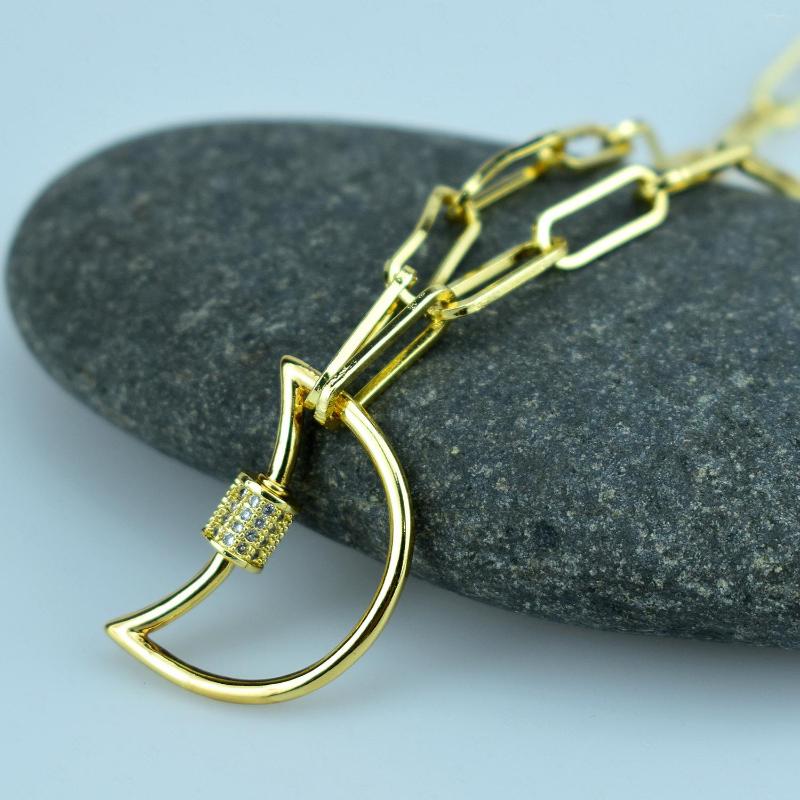 Chains Moon Spiral Clasp Zircon Pendant Necklace Gold Color Metal Punk High Quality Wholesale Jewelry Chain
Chains Moon Spiral Clasp Zircon Pendant Necklace Gold Color Metal Punk High Quality Wholesale Jewelry Chain