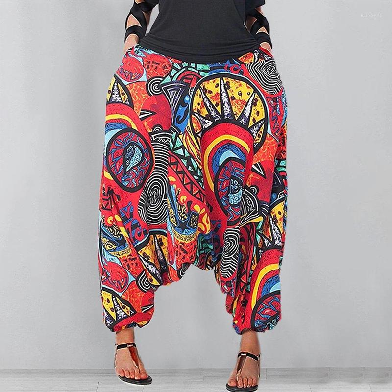 Women's Pants Women Elastic Waist Drop-Crotch With Pocket Fashion Vintage Pattern Oversize Loose Harme
Women's Pants Women Elastic Waist Drop-Crotch With Pocket Fashion Vintage Pattern Oversize Loose Harme