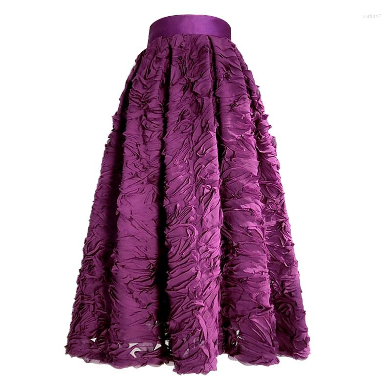 Skirts 2023 Spring Korean Simple Elegant Dark 3D Reddish Purple Color Mesh Lace Embroidery High Waist Pleated Midi Skirt Birthday Party, 02
Skirts 2023 Spring Korean Simple Elegant Dark 3D Reddish Purple Color Mesh Lace Embroidery High Waist Pleated Midi Skirt Birthday Party, 02