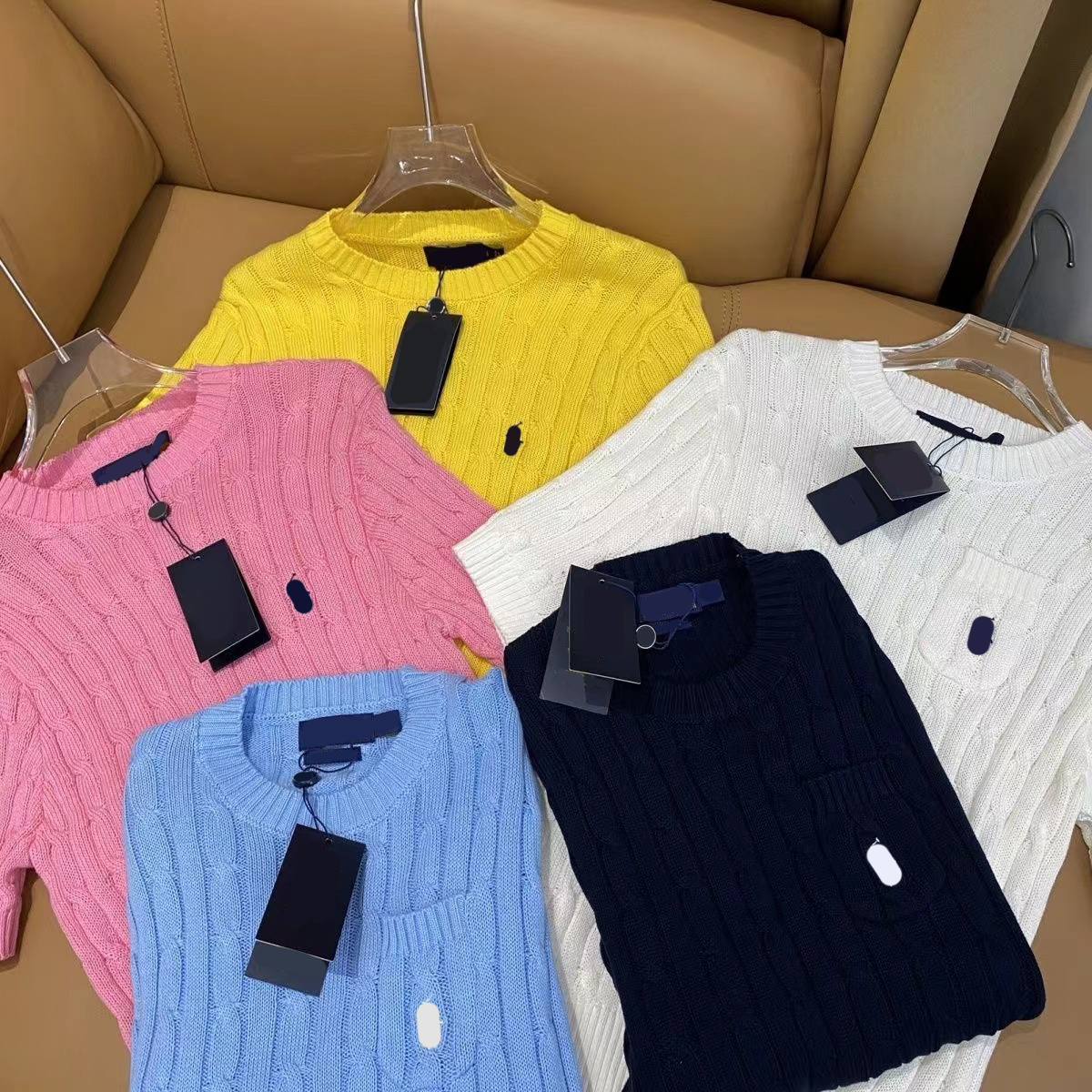 Women' Knits Tees Womens Knits Short Sleeve Ralph Embroidery t Shirt Knit Lauren Crewneck Sweater Top Woman
Women' Knits Tees Womens Knits Short Sleeve Ralph Embroidery t Shirt Knit Lauren Crewneck Sweater Top Woman