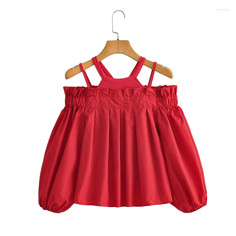 Women's Blouses Women 2023 Fashion Sling Elastic Pleated Decorative Vintage Half Sleeve Splicing Female Shirts Blusas Streetwear, Picture shown
Women's Blouses Women 2023 Fashion Sling Elastic Pleated Decorative Vintage Half Sleeve Splicing Female Shirts Blusas Streetwear, Picture shown