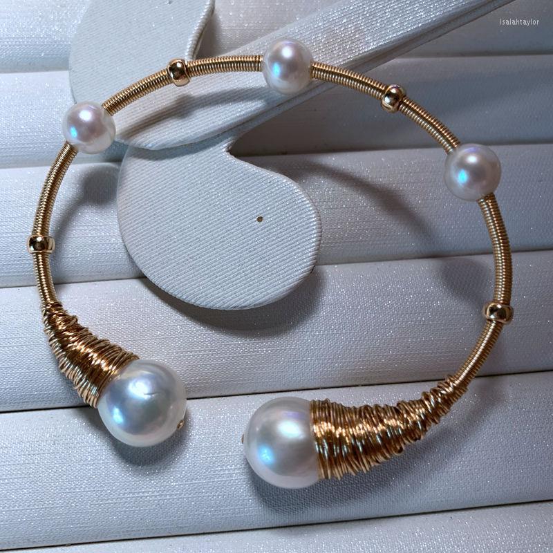 Bangle Natural Pearl Bracelet Adjustable White Opening Ladies' Gift Gold Hand-made Designer's Style Postage
Bangle Natural Pearl Bracelet Adjustable White Opening Ladies' Gift Gold Hand-made Designer's Style Postage