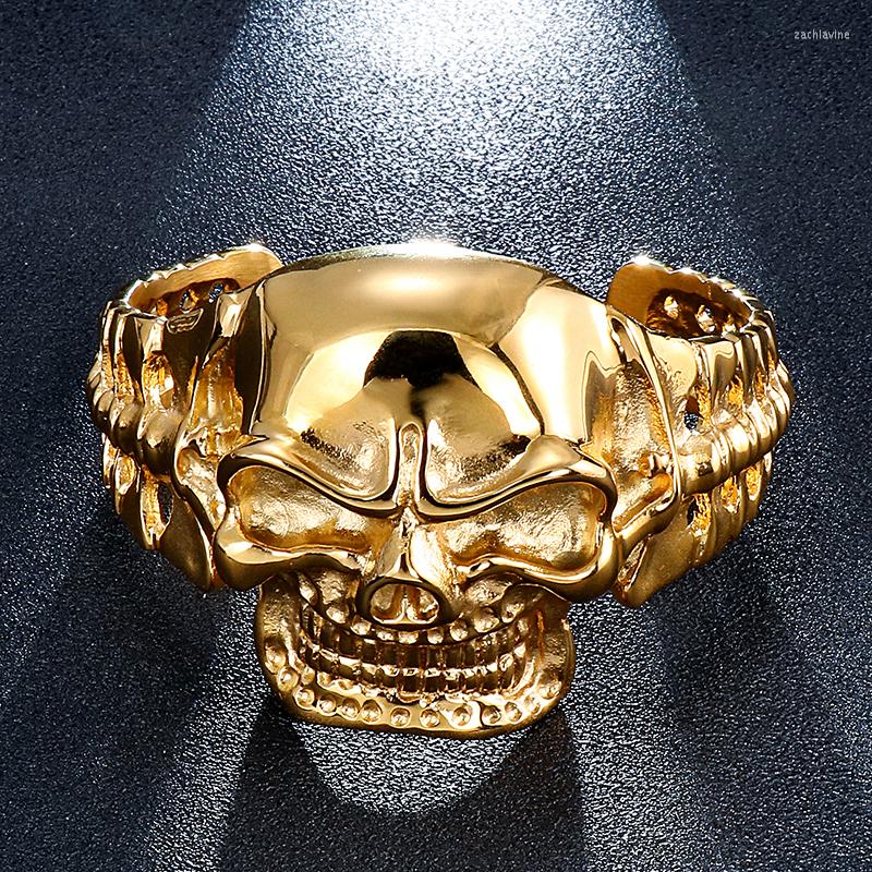 Bangle Punk Skull Bracelet Men Stainless Steel Casting Ancient C Shape Open Woman Ghost Head For Father Boyfriend Brother Gift
Bangle Punk Skull Bracelet Men Stainless Steel Casting Ancient C Shape Open Woman Ghost Head For Father Boyfriend Brother Gift