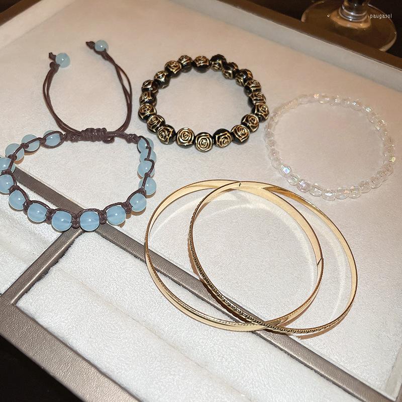 Charm Bracelets Minar Vintage 5 PCS/Set Colorful Acrylic Crystal Beads Strand Beaded Bracelet For Women Mujer Flower Pendientes
Charm Bracelets Minar Vintage 5 PCS/Set Colorful Acrylic Crystal Beads Strand Beaded Bracelet For Women Mujer Flower Pendientes