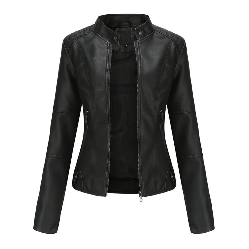 Women' Jackets Spring Autumn Slim Leather Jacket Stand-Up Collar Zipper Stitching Solid Color Moto Biker Female Oversized #40, Co
Women' Jackets Spring Autumn Slim Leather Jacket Stand-Up Collar Zipper Stitching Solid Color Moto Biker Female Oversized #40, Co