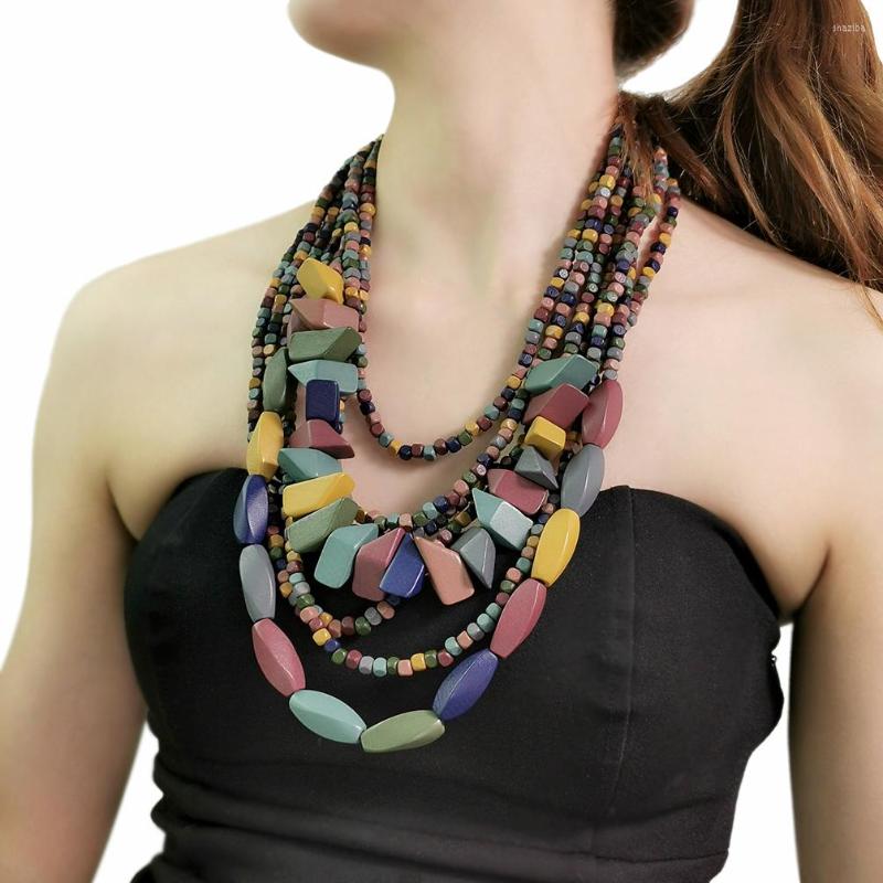 Chains Bohemian Multilayer Wood Bead Necklaces Women Handmade Long Wooden Beaded Pendant Statement Necklace Fashion Jewelry
Chains Bohemian Multilayer Wood Bead Necklaces Women Handmade Long Wooden Beaded Pendant Statement Necklace Fashion Jewelry