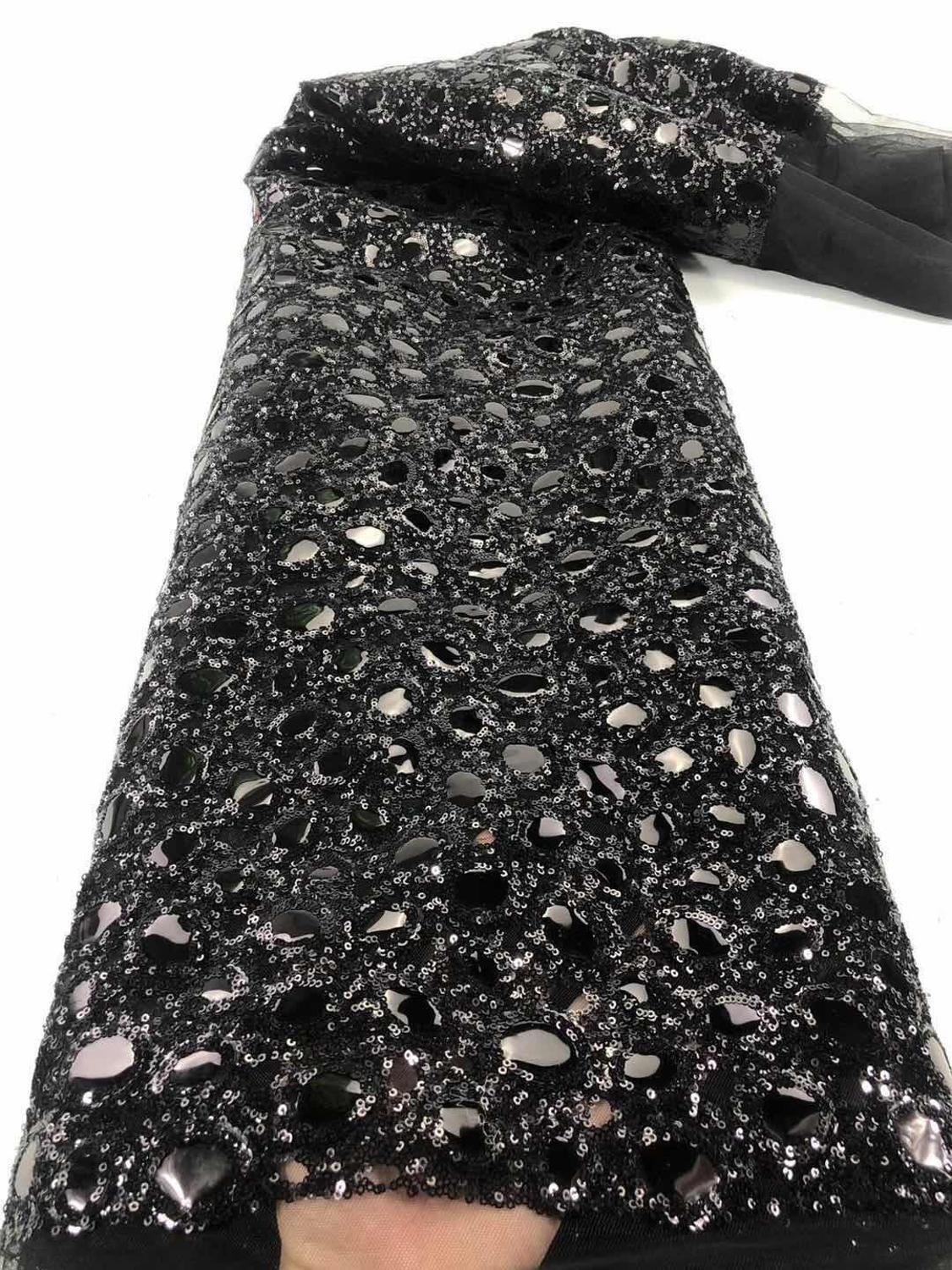 Sparkle Gold Sequin Mermaid Prom Dress For Black Girls Luxury Aso Ebi Long Sleeve Crystal Evening Gowns 2023 Slit Formal African Nigeria Plus Size Ves