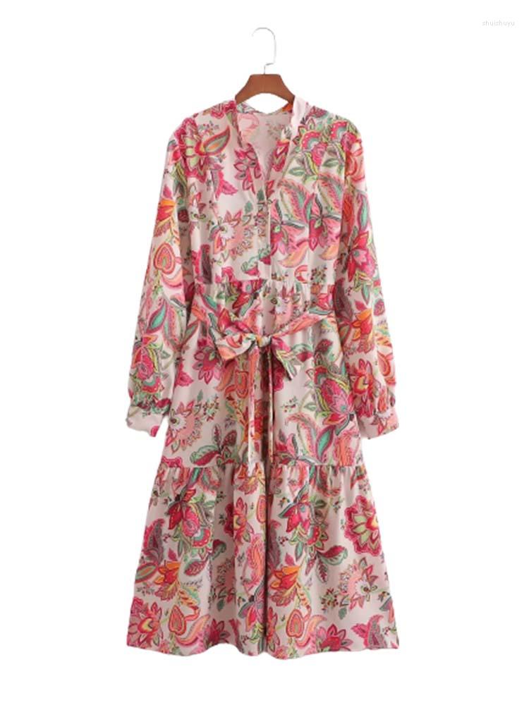 Casual Dresses KLKXMYT Women Dress 2023 Fashion Floral Print Midi Elegant For Long Sleeve Sashes Female Party
Casual Dresses KLKXMYT Women Dress 2023 Fashion Floral Print Midi Elegant For Long Sleeve Sashes Female Party