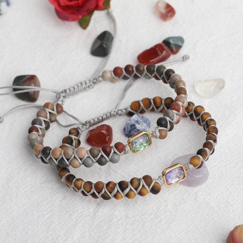 Charm Bracelets 5Pcs/Lot Natural Opal Stone Square Charms Bracelet 4mm Tiger Eye Ocean Jaspers Round Beads Knotted Braided Yoga Jewelry
Charm Bracelets 5Pcs/Lot Natural Opal Stone Square Charms Bracelet 4mm Tiger Eye Ocean Jaspers Round Beads Knotted Braided Yoga Jewelry