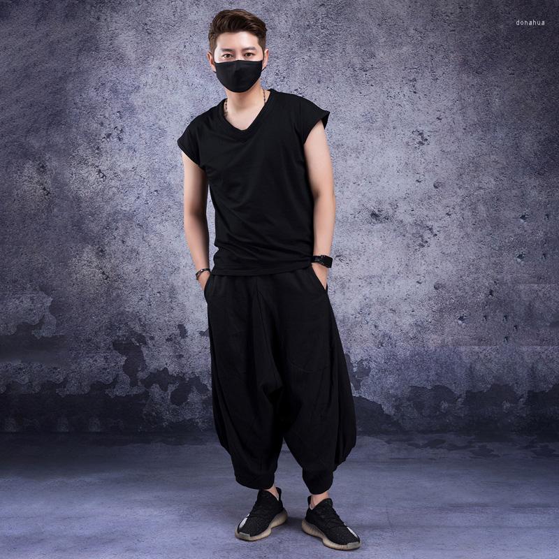Men's T Shirts Sleeveless T-shirt Men Loose Hip Hip-hop V-neck Bat Shirt Personality Harbor Style Casual Summer Wear High Street, Black
Men's T Shirts Sleeveless T-shirt Men Loose Hip Hip-hop V-neck Bat Shirt Personality Harbor Style Casual Summer Wear High Street, Black