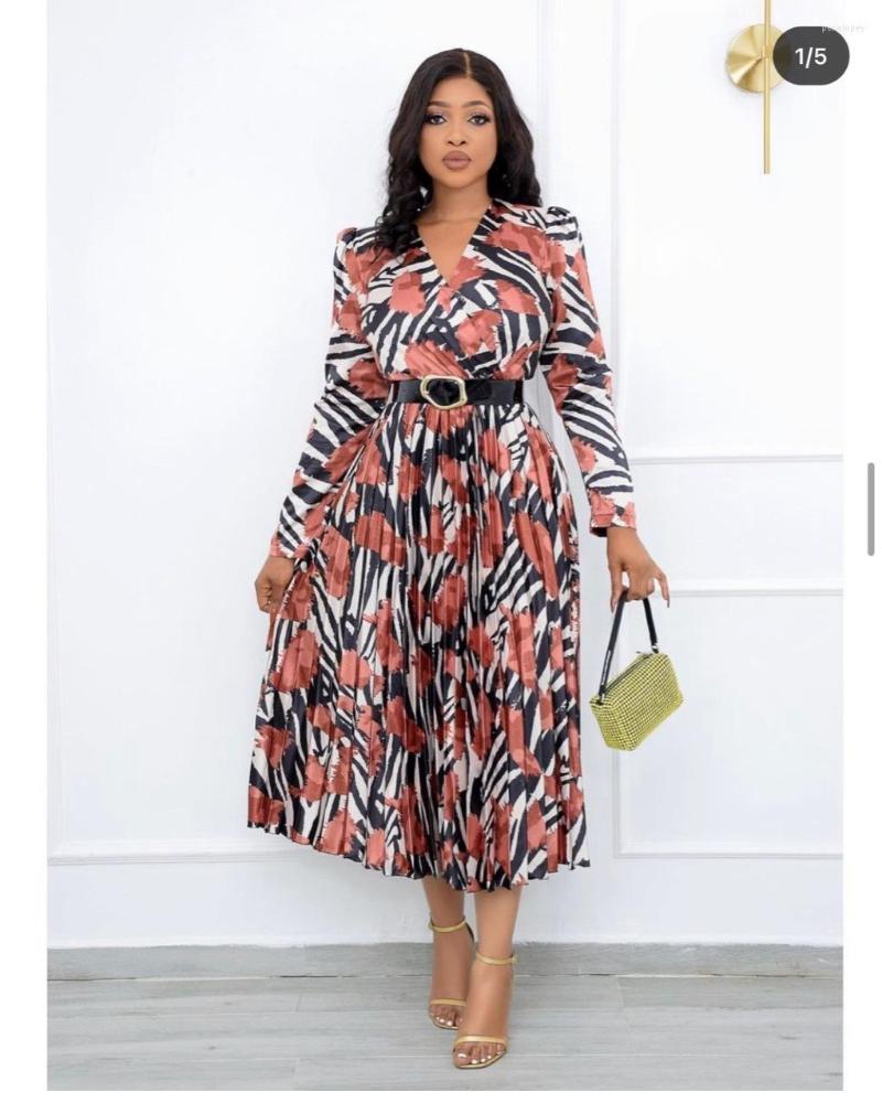 Casual Dresses Autumn Winter Elegant Printed Folds Dress African Women Fashion Floral V-Neck Long Sleeve Belt, Gray
Casual Dresses Autumn Winter Elegant Printed Folds Dress African Women Fashion Floral V-Neck Long Sleeve Belt, Gray