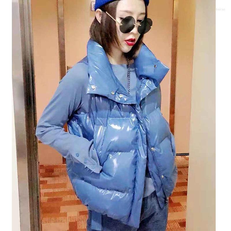 Women's Vests Blue Shiny Down Cotton Vest Women Winter 2023 European Fashion Short Padded Waistcoat For Sleeveless, Blue vest
Women's Vests Blue Shiny Down Cotton Vest Women Winter 2023 European Fashion Short Padded Waistcoat For Sleeveless, Blue vest