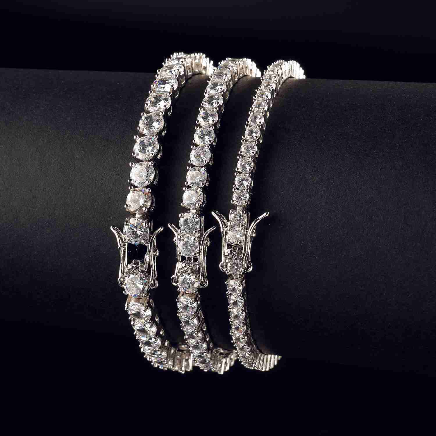 Juncheng Brass Gold Plated Men Women Wholesale Chain Cz Zircon Cubic Zirconia Diamond Tennis Bracelet