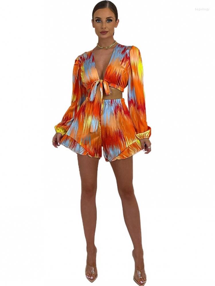 Women' Tracksuits Two Piece Shorts Sets Women Lace Up Crop Tops And High Waist Suits Fashion Tie Dye Print Casual Sexy Matching Set Outfits, Orange
Women' Tracksuits Two Piece Shorts Sets Women Lace Up Crop Tops And High Waist Suits Fashion Tie Dye Print Casual Sexy Matching Set Outfits, Orange