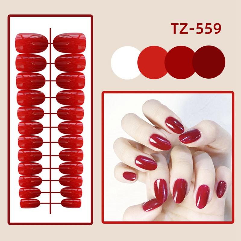 False Nails 24Pcs/Bag Short Round Head Jelly Color Wearable Fake Full Cover Nail Tips Press On With Glue, Tz-547
False Nails 24Pcs/Bag Short Round Head Jelly Color Wearable Fake Full Cover Nail Tips Press On With Glue, Tz-547