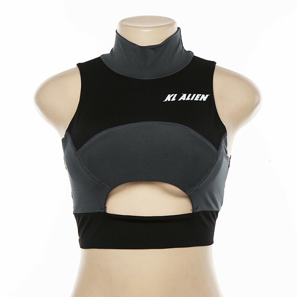 Women's Tanks Camis Lairauiy Summer Women Cool Hip Hop Jogger Sexy Club High neck Stretch Bandeau Front Hollow Hole Crop Top Sport Cami Vest Top 