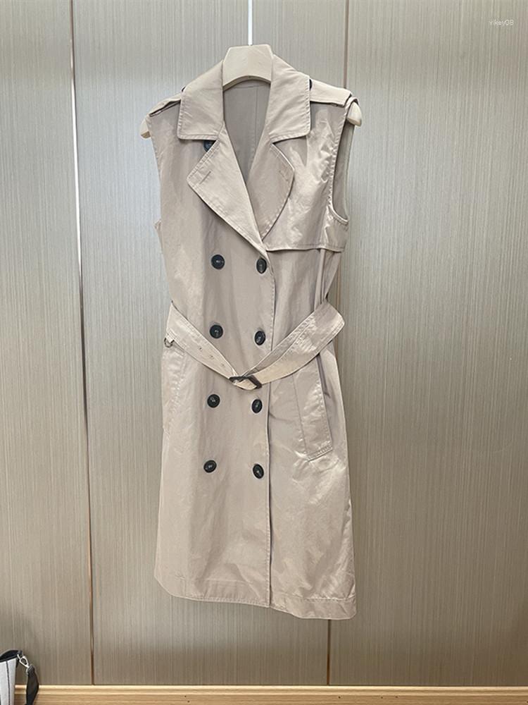 Casual Dresses Women's Sleeveless Notched Double-Breasted Dress Fashion Lady Temperament Short Robe With Belt Pockets 2023 Female
Casual Dresses Women's Sleeveless Notched Double-Breasted Dress Fashion Lady Temperament Short Robe With Belt Pockets 2023 Female