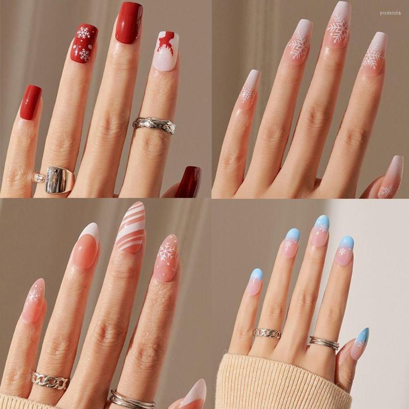 False Nails 24pcs Nail Tips French Coffin Red Full Cover Almond Ballerina Christmas Fake Santa Claus Snowflake Art Accessory, Xy-13-10
False Nails 24pcs Nail Tips French Coffin Red Full Cover Almond Ballerina Christmas Fake Santa Claus Snowflake Art Accessory, Xy-13-10