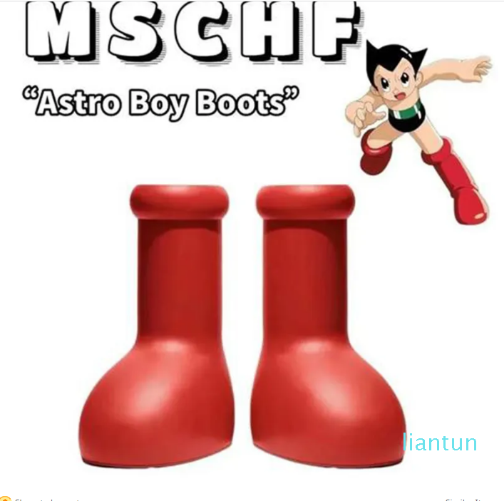 2023 Big Red Boots Designer MSCHF Astro Boy Cartoon Boot into Real life Smooth Rubber Round Toe fantasy magic shoes for men women knee high fashion rainboots 35-47
2023 Big Red Boots Designer MSCHF Astro Boy Cartoon Boot into Real life Smooth Rubber Round Toe fantasy magic shoes for men women knee high fashion rainboots 35-47