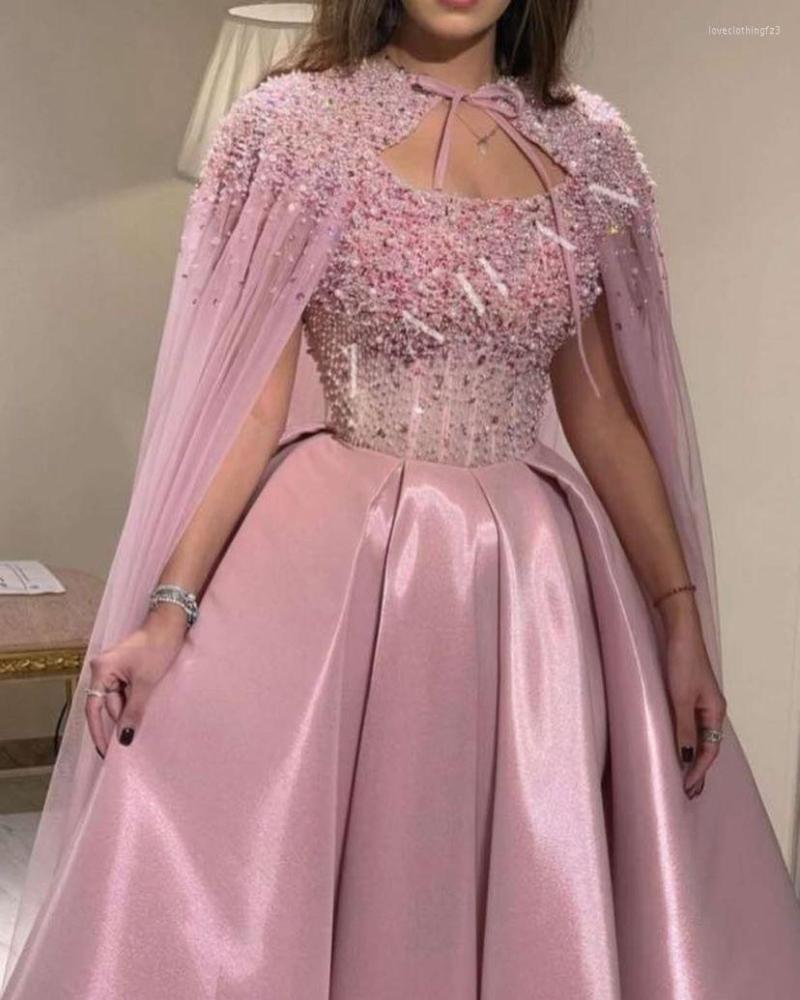 Party Dresses FDY Pink Evening Dress Vestidos De Formature Scoop Beaded Heavily Short Sleeve Gowns Ankle Length Prom With Cape, Purple
Party Dresses FDY Pink Evening Dress Vestidos De Formature Scoop Beaded Heavily Short Sleeve Gowns Ankle Length Prom With Cape, Purple